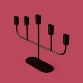 Deco Lucetta Şamdan - Siyah - 23 cm thumbnail 3