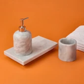 Bath 3'lü Mermer Banyo Seti - Gri thumbnail 3