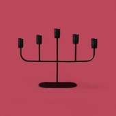 Deco Lucetta Şamdan - Siyah - 23 cm thumbnail 1