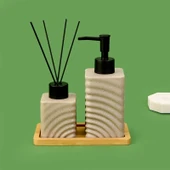 Bath 2'li Stantlı Banyo Aksesuar Seti - Bej thumbnail 2