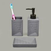 Bath 3'lü Banyo Aksesuar Seti - Gri thumbnail 2