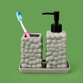 Bath 2'li Stantlı Banyo Aksesuar Seti - Gri thumbnail 2
