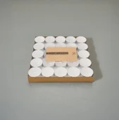 50'li Tealight Mum - Beyaz - 3,8 cm thumbnail 3