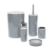 Lenox 5'li Banyo Aksesuar Set - Gri thumbnail 2