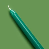 4'lü Düz Şamdan Mumu - Yeşil - 25 cm thumbnail 3