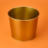 Paslanmaz Saksı - Gold - 22x18 cm thumbnail 3