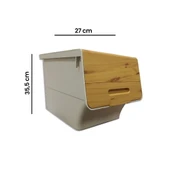 Bambu Görünümlü Tekerlekli Organizer - 12 lt thumbnail 3