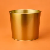 Paslanmaz Saksı - Gold - 22x18 cm thumbnail 1