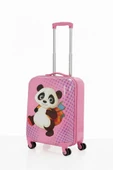 V307 ABS ÇOCUK VALİZ-PEMBE-PANDA BASKI thumbnail 2