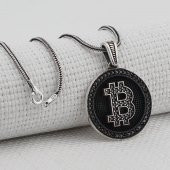 Bitcoin 925 Ayar Gümüş Kolye thumbnail 1