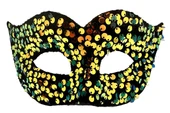 Altın Renk Pul Payet İşlemeli Balo Maskesi thumbnail 1