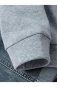 Organik Yolda Kapüşonlu Oversize Sweatshirt Gri thumbnail 4