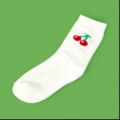 Soft Cherry Çorap - Ekru thumbnail 2