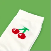 Soft Cherry Çorap - Ekru thumbnail 3