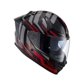 Nukro YM-853 Power Red Black Kapalı Kask thumbnail 7