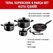 TEFAL Dark Stone 9 Parça Tencere Seti thumbnail 2