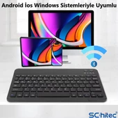 ScHitec Bluetooth Klavye + 2,4 Ghz+Bluetooth Mouse Seti Type-C Şarjlı Siyah thumbnail 7