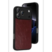 iPhone 17 Pro Max Aras Deri Kapak - Bordo thumbnail 1