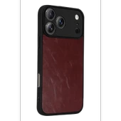 iPhone 17 Pro Max Aras Deri Kapak - Bordo thumbnail 2