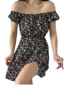 Madonna Yaka Çiçek  Desenli Elbise thumbnail 1