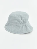 LCW baby Mavi Basic Erkek Bebek Bucket Şapka thumbnail 4