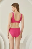 Fuşya Reps Üçgen Tek Üst Bikini thumbnail 5