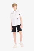 Defacto C2955 Siyah Erkek Çocuk Cepli Basic Düz Gabardin Şort thumbnail 4