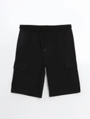 XSIDE Siyah Slim Fit Erkek Kargo Şort thumbnail 5