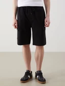 XSIDE Siyah Slim Fit Erkek Kargo Şort thumbnail 2