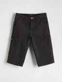 LCW Jeans Gri Erkek Kargo Jean Şort thumbnail 5