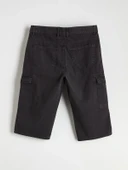 LCW Jeans Gri Erkek Kargo Jean Şort thumbnail 6