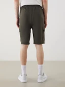 XSIDE Haki Slim Fit Erkek Kargo Şort thumbnail 4