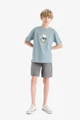 Defacto D8575 Gri Erkek Çocuk Jean Şort thumbnail 4