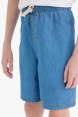 Defacto D8575 Mavi Erkek Çocuk Jean Şort thumbnail 4