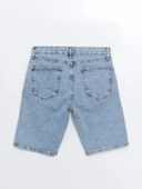 XSIDE Indigo Standart Kalıp Erkek Jean Şort thumbnail 6