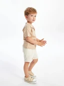 LCW Kids Bej Beli Lastikli Basic Erkek Bebek Şort thumbnail 2