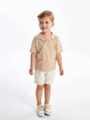 LCW Kids Bej Beli Lastikli Basic Erkek Bebek Şort thumbnail 1