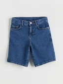 LCW Kids Indigo Basic Erkek Çocuk Jean Şort thumbnail 1