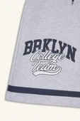 Defacto E6698 Gri Kız Çocuk Beli Lastikli Baskılı Şort thumbnail 4