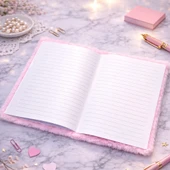 Kalpli Pembe Peluş Defter thumbnail 2