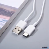 Winex DG970BBE UsbA to Type-C Data ve Şarj Kablosu Beyaz thumbnail 3