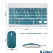ScHitec Bluetooth Klavye + 2,4 Ghz+Bluetooth Mouse Seti Type-C Şarjlı Mor thumbnail 5