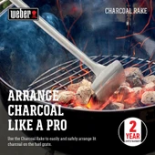 Weber 10615 Grill Charcoal Rake, Silver thumbnail 4