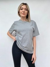 Kadın Uzun Tshirt Gri thumbnail 3