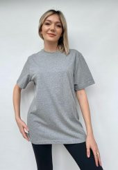 Kadın Uzun Tshirt Gri thumbnail 4