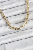 Pirinç Gold Renk Tifani Model Kadın Kolye thumbnail 1