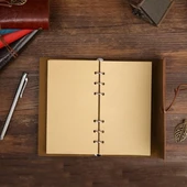 Yeşil Yaprak Desenli Deri Defter thumbnail 3