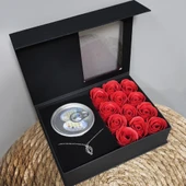 Romantik Gül İstiridye İnci Kolye Seti thumbnail 1