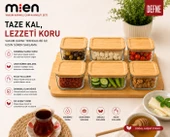 MİEN Bambu Kapaklı Cam Kahvaltı Seti thumbnail 1