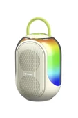 Bluetooth Hoparlör Çift Mikrofonlu Kablosuz Parti Speaker Beyaz thumbnail 3